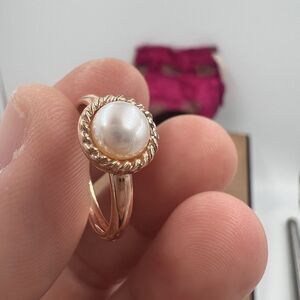 Honora Cultured Pearl Band Ring Gold Over Sterling Silver Size 7.25